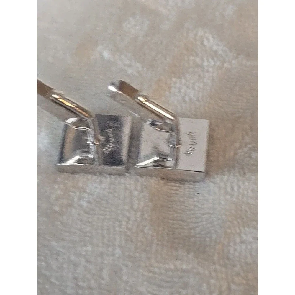 Vintage Swank Cuff Links - Silver Square with Design